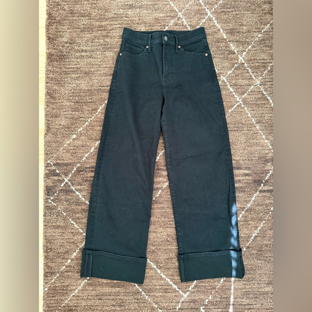 Express Black Cropped Cuffed Straight Leg Jeans 2S